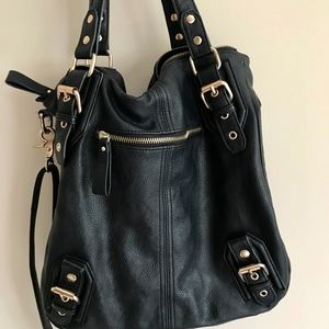 Deena & Ozzy Motor Chic Black Crossbody Bag